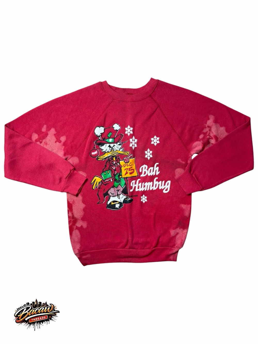 VTG 1990 “Bah Humbug” Scrooge McDuck Red Christmas Graphic Crewneck Sweatshirt